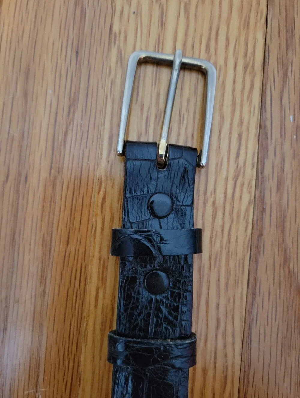 Ceintures Women's Vintage Black Genuine Alligator Belt Size 36 Steerhide Lined